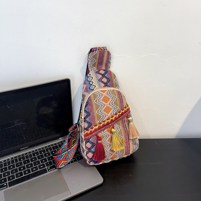 NUEVA MODA CHINESE BOLSA de hombro único BOLSA de cuerpo cruzado RED SINPLÍCO Estilo étnico BOLSA PEQUEÑA TEXTURA BOLSA de pecho BOLSA DE MUJER