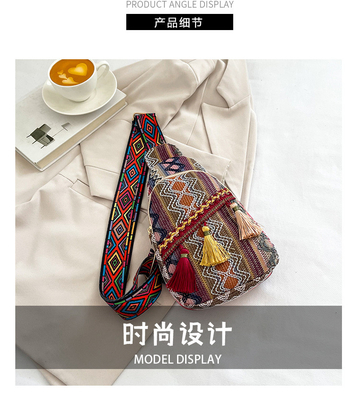 NUEVA MODA CHINESE BOLSA de hombro único BOLSA de cuerpo cruzado RED SINPLÍCO Estilo étnico BOLSA PEQUEÑA TEXTURA BOLSA de pecho BOLSA DE MUJER