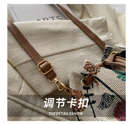 Nuevo chino nacional de viento en las axilas bolsillo de bolsa sencilla moda tendencia de verano nuevo estilo de lino de alta calidad sentido hombro único