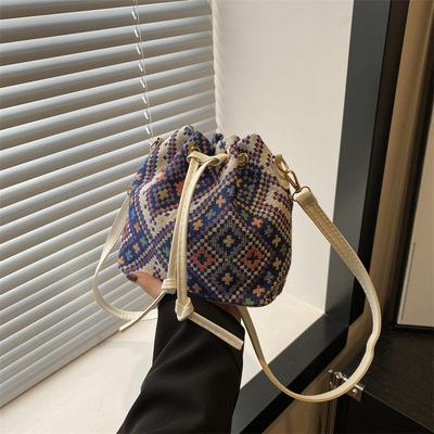 Nuevo chino nacional de viento en las axilas bolsillo de bolsa sencilla moda tendencia de verano nuevo estilo de lino de alta calidad sentido hombro único