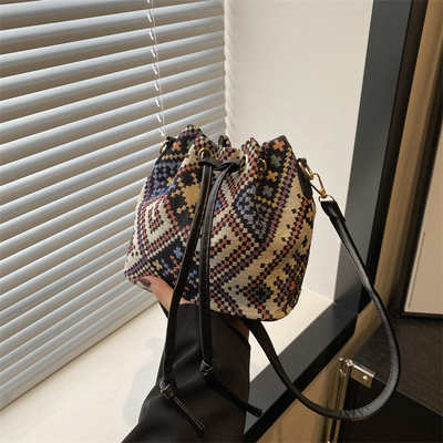 Nuevo chino nacional de viento en las axilas bolsillo de bolsa sencilla moda tendencia de verano nuevo estilo de lino de alta calidad sentido hombro único
