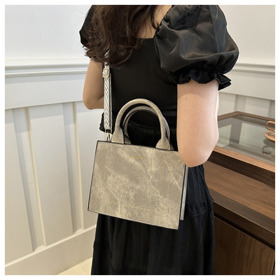 VINTAGE CHIC TEXTURED LETTER TOTE BAG BOLSA DE MUJER 2024 NUEVO BOLSA de moda de gran capacidad BOLSA de hombro con correa ancha