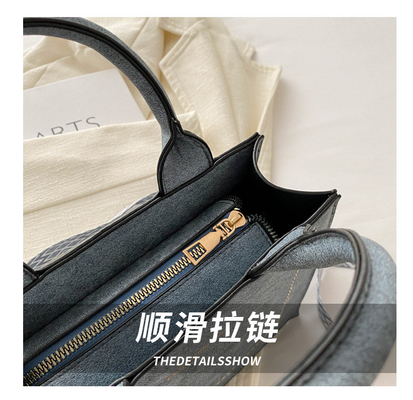 VINTAGE CHIC TEXTURED LETTER TOTE BAG BOLSA DE MUJER 2024 NUEVO BOLSA de moda de gran capacidad BOLSA de hombro con correa ancha