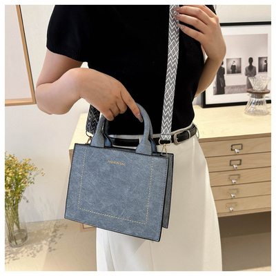 VINTAGE CHIC TEXTURED LETTER TOTE BAG BOLSA DE MUJER 2024 NUEVO BOLSA de moda de gran capacidad BOLSA de hombro con correa ancha