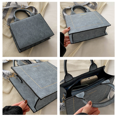 VINTAGE CHIC TEXTURED LETTER TOTE BAG BOLSA DE MUJER 2024 NUEVO BOLSA de moda de gran capacidad BOLSA de hombro con correa ancha