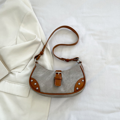 BOLSA DE BRAZOS Casual de moda francesa Mujeres 2024 NUEVA TEXTURA BOLSA de bolso de color sencillo
