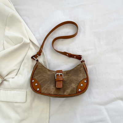 BOLSA DE BRAZOS Casual de moda francesa Mujeres 2024 NUEVA TEXTURA BOLSA de bolso de color sencillo