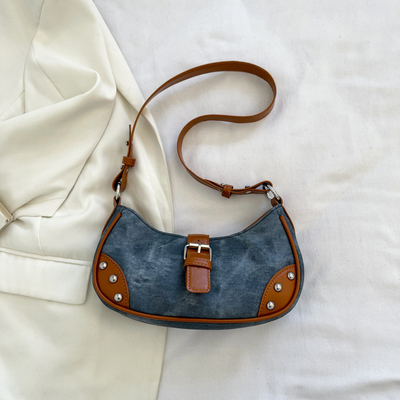 BOLSA DE BRAZOS Casual de moda francesa Mujeres 2024 NUEVA TEXTURA BOLSA de bolso de color sencillo