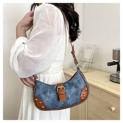BOLSA DE BRAZOS Casual de moda francesa Mujeres 2024 NUEVA TEXTURA BOLSA de bolso de color sencillo