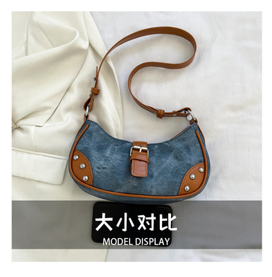 BOLSA DE BRAZOS Casual de moda francesa Mujeres 2024 NUEVA TEXTURA BOLSA de bolso de color sencillo