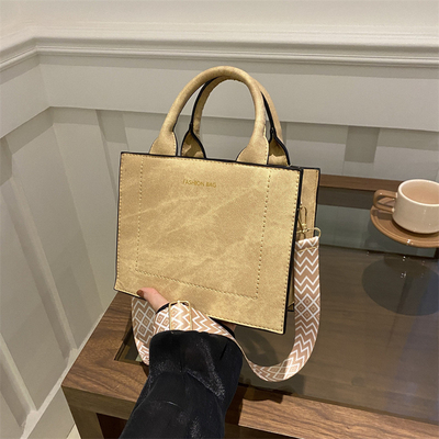 VINTAGE CHIC TEXTURED LETTER TOTE BAG BOLSA DE MUJER 2024 NUEVO BOLSA de moda de gran capacidad BOLSA de hombro con correa ancha