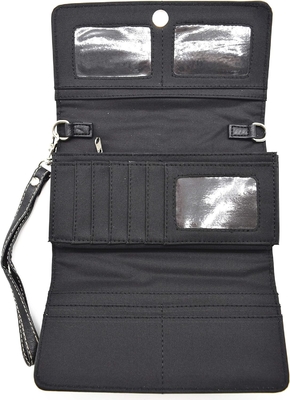 Punk GOTHIC ROCK METALLIC SCALLE DÍA DE LOS MUERTOS azucar floral cráneo de cuero bolso de mujeres bolso de hombro bolsa cartera conjunto