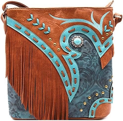 Mujeres de la moda occidental estilo de cuero Fringe de cuerpo cruzado bolsos de mano de mujeres bolso país cada día bolso de hombro