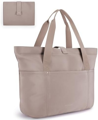 Bolso de bolsa para mujeres, bolso de bolsa plegable con cremallera Bolso de hombro grande Bolso de mano superior para viajes, trabajo