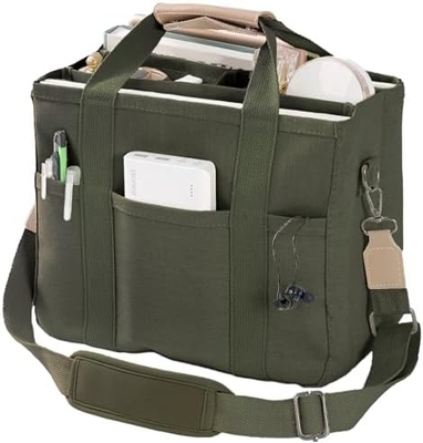 Bolso de lona con bolsillos múltiples Bolso de cuerpo cruzado de bolso para mujeres Bolso de hombro de moda Todo Bolso de bolso con Compart