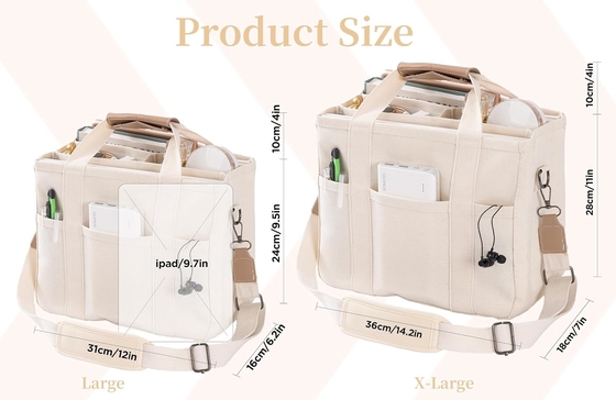 Bolso de lona con bolsillos múltiples Bolso de cuerpo cruzado de bolso para mujeres Bolso de hombro de moda Todo Bolso de bolso con Compart
