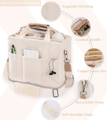 Bolso de lona con bolsillos múltiples Bolso de cuerpo cruzado de bolso para mujeres Bolso de hombro de moda Todo Bolso de bolso con Compart