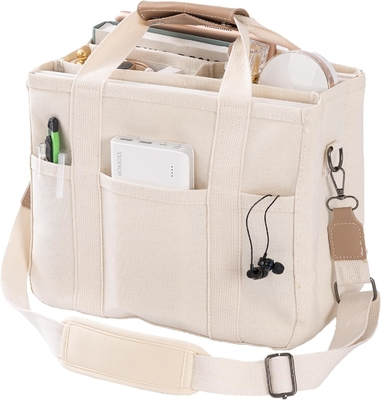 Bolso de lona con bolsillos múltiples Bolso de cuerpo cruzado de bolso para mujeres Bolso de hombro de moda Todo Bolso de bolso con Compart