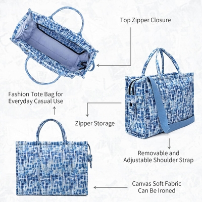 BOLSA DE CANVAS TOTE BOLSA DE MUJERES BOLSA de moda BOLSA de hombro con cremallera BOLSA de cuerpo cruzado para viaje de trabajo