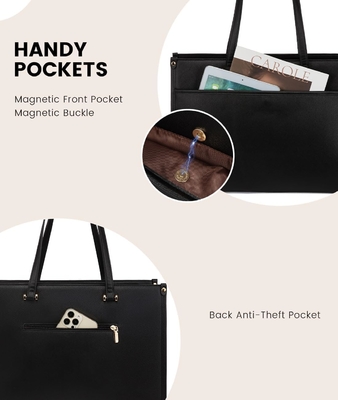 Bolso portátil LOVEVOOK para mujeres, bolso portátil de 15,6 pulgadas bolso de mano de dos en uno bolso de trabajo profesional maletín de negocios con embrague