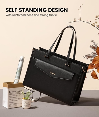 Bolso portátil LOVEVOOK para mujeres, bolso portátil de 15,6 pulgadas bolso de mano de dos en uno bolso de trabajo profesional maletín de negocios con embrague