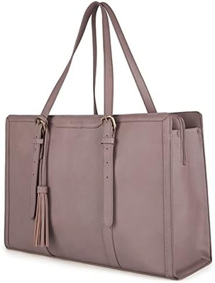 Para mujeres bolsas de trabajo de 15,6 pulgadas bolso de computadora de cuero PU para oficina de negocios con compartimientos de 3 capas