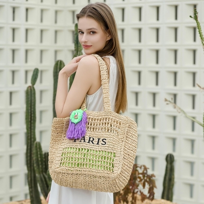Herald Straw Mesh Beach Tote Bag para mujeres, bolsas de bolso ligeras plegables de verano para viajes