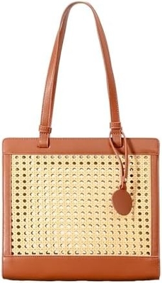 Bolso de playa de paja para mujeres de verano de tejido RATTAN TOTE BOLSA de paja bolsos y bolsas de mano para vacaciones con colgante