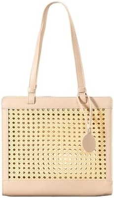 Bolso de playa de paja para mujeres de verano de tejido RATTAN TOTE BOLSA de paja bolsos y bolsas de mano para vacaciones con colgante