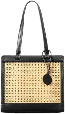 Bolso de playa de paja para mujeres de verano de tejido RATTAN TOTE BOLSA de paja bolsos y bolsas de mano para vacaciones con colgante