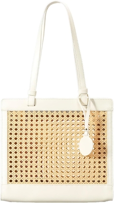 Bolso de playa de paja para mujeres de verano de tejido RATTAN TOTE BOLSA de paja bolsos y bolsas de mano para vacaciones con colgante