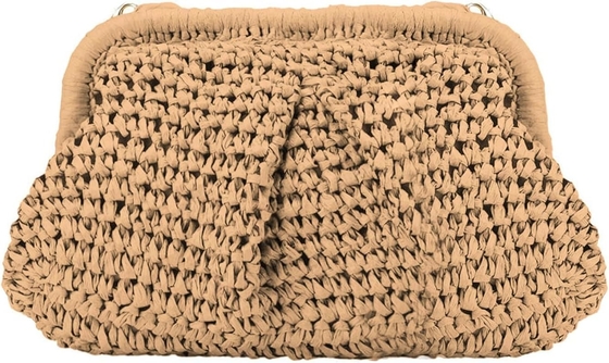 Playa Chic Mujer Raffia Palma Dumpling Clutch Estilo vacaciones de verano bolso de atletismo bolso Rattan