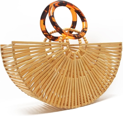 Miuco Mujeres Bolsos de bambú Bolsos hechos a mano Bolsas de bolso