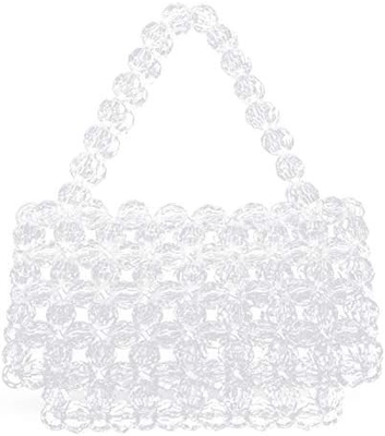 Miuco Mujeres Bolso de cuentas Bolsos de acrílico transparentes hechos a mano