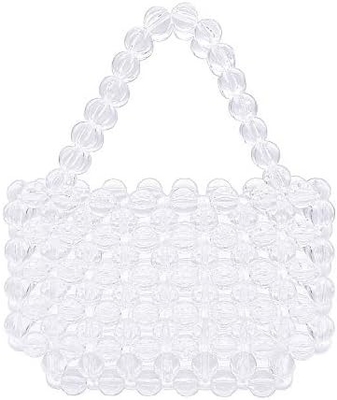 Miuco Mujeres Bolso de cuentas Bolsos de acrílico transparentes hechos a mano