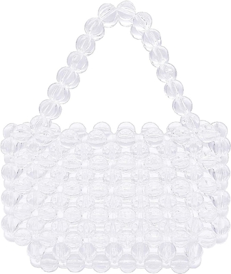 Miuco Mujeres Bolso de cuentas Bolsos de acrílico transparentes hechos a mano
