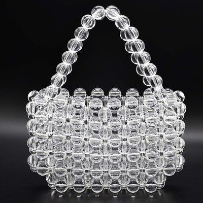 Miuco Mujeres Bolso de cuentas Bolsos de acrílico transparentes hechos a mano