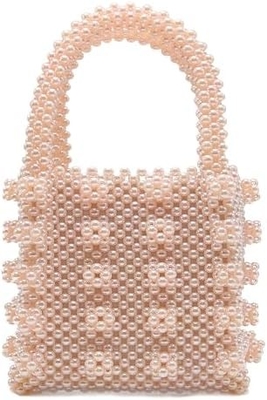MIUCO MUJERES BOLSAS DE MANOS DE PERLAS hechas a mano de tejido de cristal bolsas de perlas