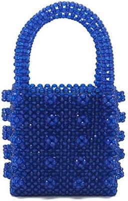 MIUCO MUJERES BOLSAS DE MANOS DE PERLAS hechas a mano de tejido de cristal bolsas de perlas