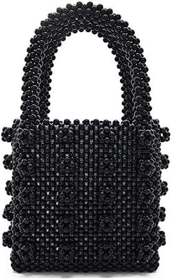 MIUCO MUJERES BOLSAS DE MANOS DE PERLAS hechas a mano de tejido de cristal bolsas de perlas