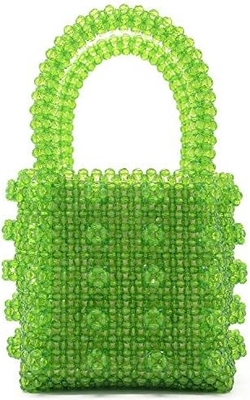 MIUCO MUJERES BOLSAS DE MANOS DE PERLAS hechas a mano de tejido de cristal bolsas de perlas