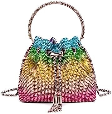 Bling Bolso de cristal de piedra para mujeres Bolso de mano de embrague brillante Bolso de cuerpo cruzado para la fiesta de bodas de la noche