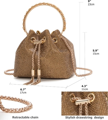 Bling Bolso de cristal de piedra para mujeres Bolso de mano de embrague brillante Bolso de cuerpo cruzado para la fiesta de bodas de la noche