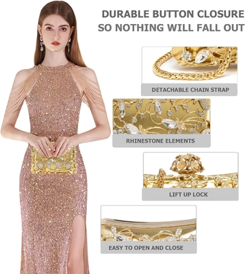 Bolso de noche bolsos de embrague bolsos para mujeres Rhinestones bolso fiesta brillante bolso de hombro bolso de boda con cadena