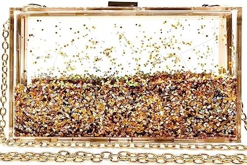 JeVenis Magical Sequins transparentes bolso de embrague bolso de noche para la fiesta novia del baile