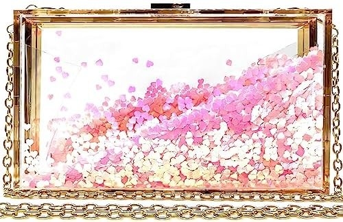 JeVenis Magical Sequins transparentes bolso de embrague bolso de noche para la fiesta novia del baile