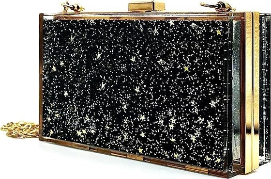 JeVenis Magical Sequins transparentes bolso de embrague bolso de noche para la fiesta novia del baile