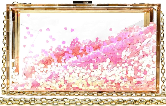 JeVenis Magical Sequins transparentes bolso de embrague bolso de noche para la fiesta novia del baile