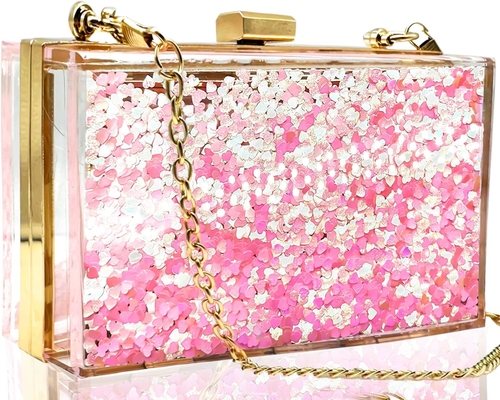 JeVenis Magical Sequins transparentes bolso de embrague bolso de noche para la fiesta novia del baile