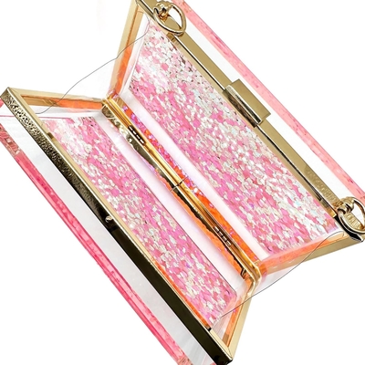 JeVenis Magical Sequins transparentes bolso de embrague bolso de noche para la fiesta novia del baile